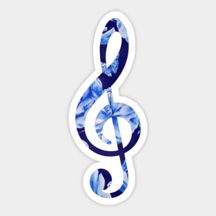 Floral Treble Clef Sticker